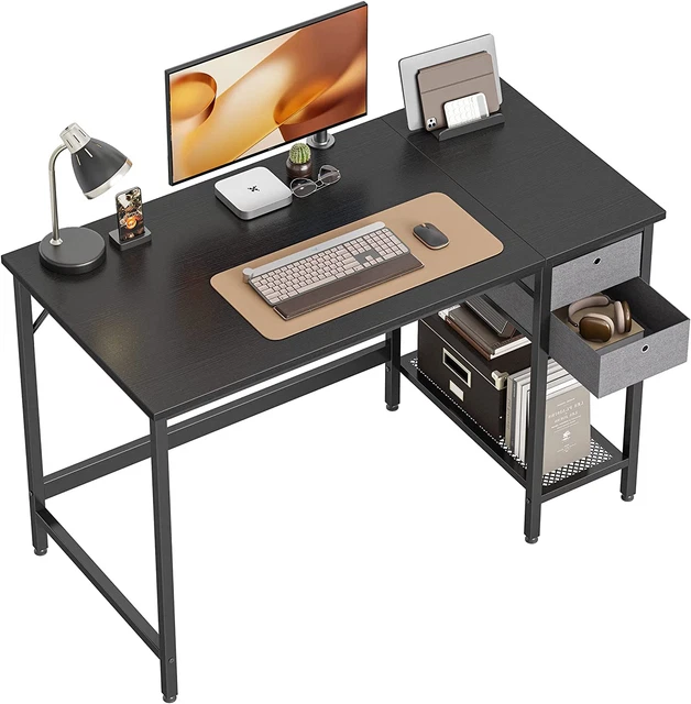 Computer Home Office Desk with Drawers, 47 Inch Small Desk Study Writing Table,