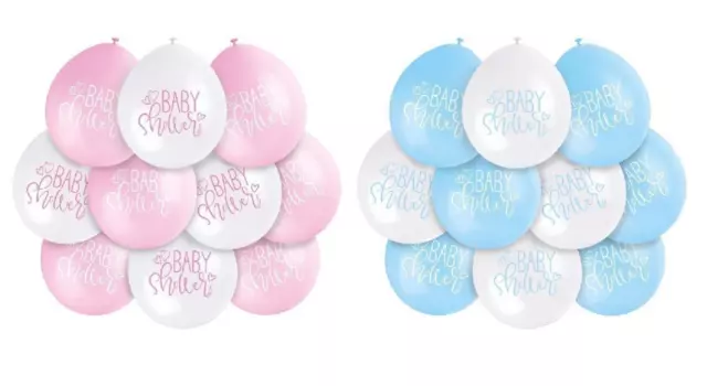 10 Baby Shower Boy/Girl Pink/Blue Balloons Newborn Party Decorations Air Fill