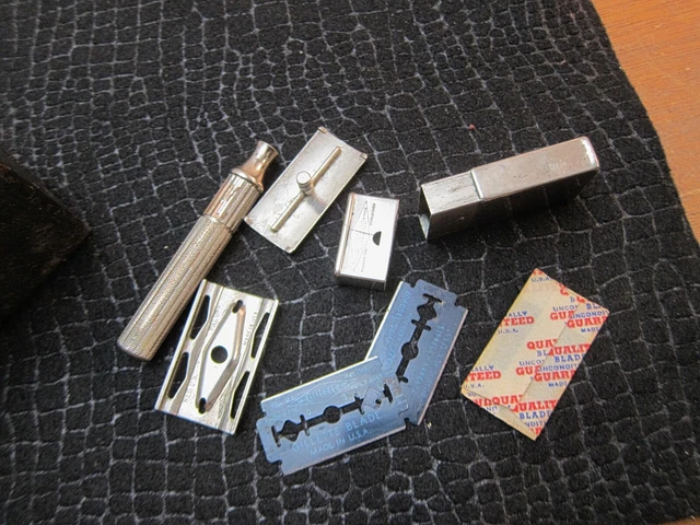 ANTIQUE 1930s GILLETTE COMB DE SAFETY RAZOR : 3 PCS. 10