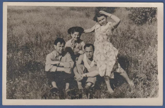 Beautiful Guys and Girls in Nature Soviet Vintage Photo USSR