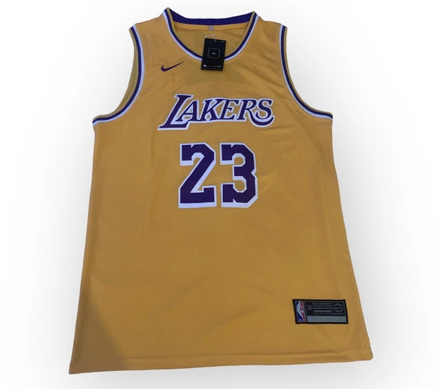 Yellow Nike NBA LA Lakers James #23 Jersey Junior