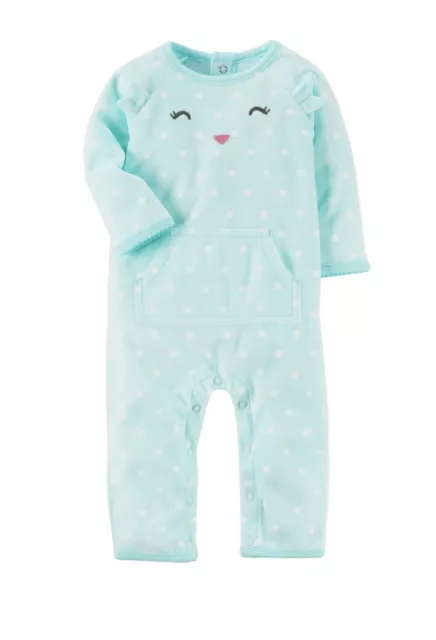 Carter's Baby Girl Infant Fleece Jumpsuit Coverall Romper Polka Dot 6 Months