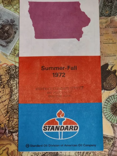 Vintage US. Road Map - (c. 1972) Iowa, STANDARD OIL CO.  (AMOCO)