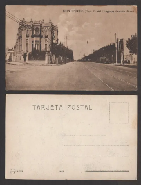 Old Uruguay Postcard - Montevideo - Avenida Brazil