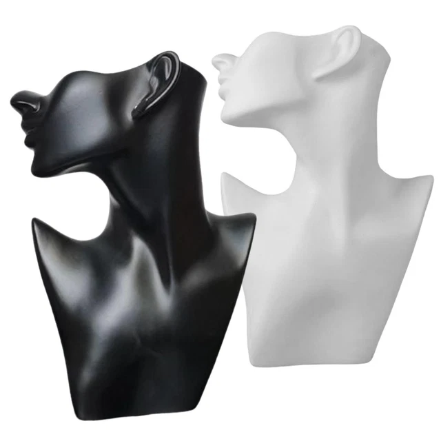 2 Pièces Collier Bijoux Mannequin Affichage Femme Modèle Tête Bijoux Support