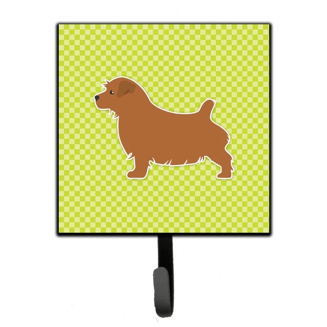 "Caroline's Treasures Norfolk Terrier Checkerboard Green Leash or Key Holder ...