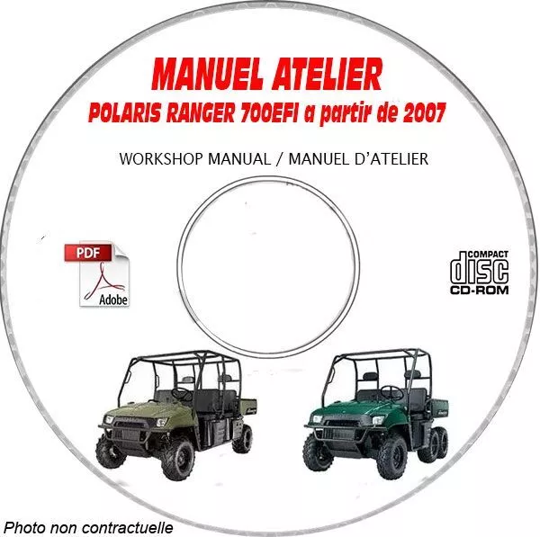 RANGER XP 700 EFI 07- Manuel Atelier CDROM POLARIS Anglais Support - CD-ROM - D