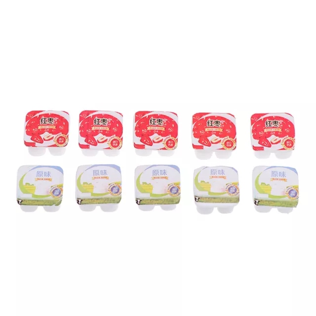 10pc/set 1:12 Dollhouse Miniature Simulation Mini Resin Yogurt Accessories To YK