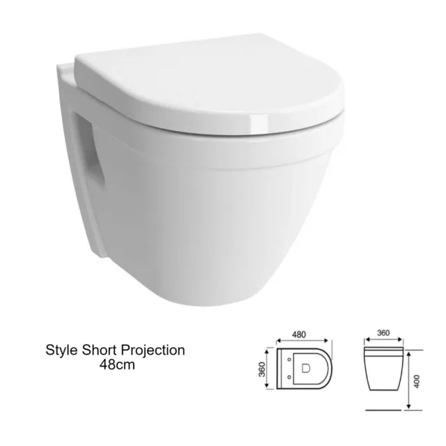 Toilet Wall hung Mounted WC Round Square White Designs Choices Soft Close Seat