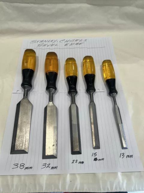 5 X Stanley Bevel Edged Chisels DECEASED ESTATE