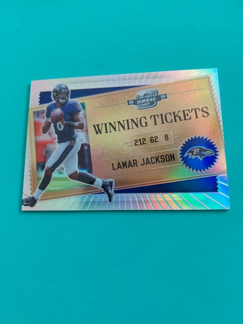 2020 Contenders Optic Lamar Jackson Silver Prizm Winning Tickets #WT4 Ravens 2