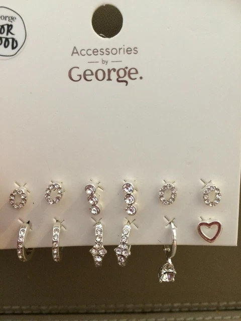 ASDA GEORGE HOOP Earrings Silver Coloured BNIP 4.99 PicClick UK