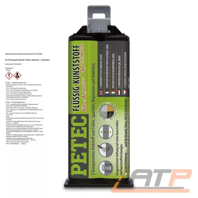 PETEC 50 ml PLASTICA LIQUIDA / ADESIVO, RIPARAZIONE + SPATOLA ADESIVO