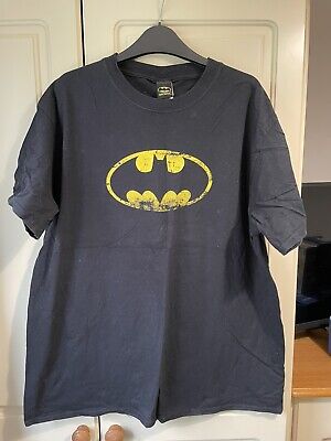 Mens Primark Batman Logo T Shirt Size Large L Black & Yellow