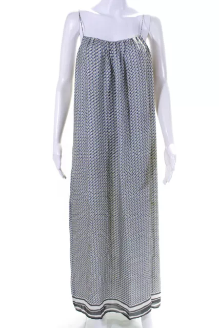 Vince Womens Silk Geometric Print Sleeveless Maxi Dress Multi Colored Size Small