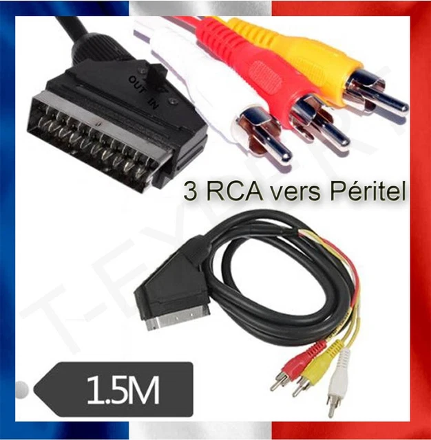 Câble péritel / RCA neuf, contacts or - Photo, audio & vidéo