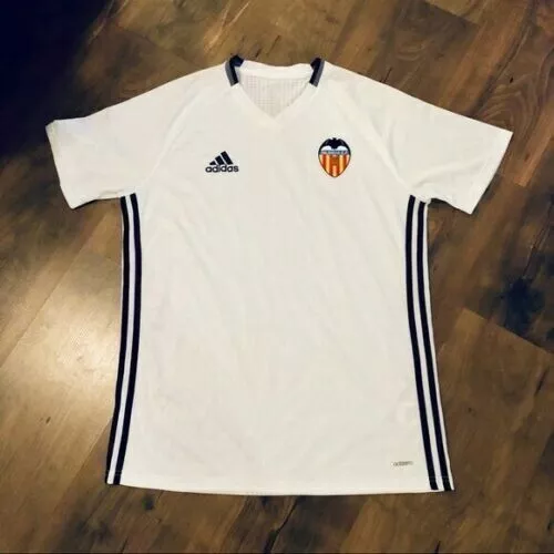 Adidas Youth Boys Valencia 14/15 Soccer Jersey White T-Shirt Size 9-14Y)