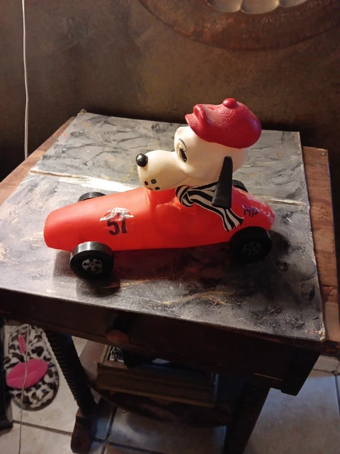 Vintage Dog Red Race Car Bank First Citizen Bank & Trust Co. Piggy Bank