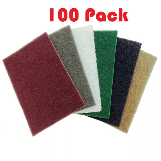 100 PACK  compatible with Scotch-Brit Pads General Purpose - 6" x 9" - USA MADE