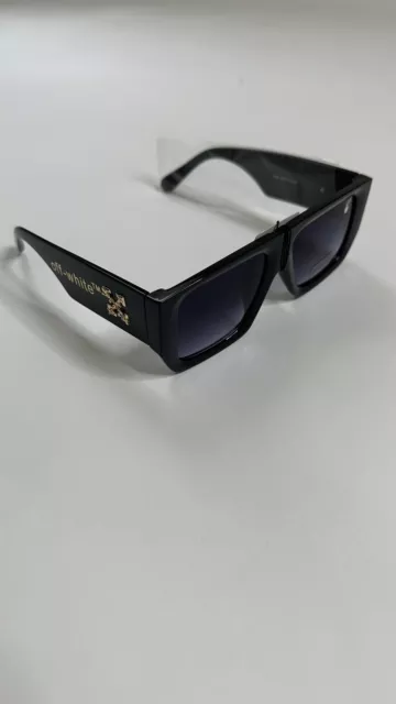 Off-White Black Catalina Tinted Square Sunglasses Gold On Gold Logo Off White