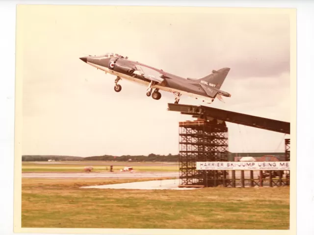 Photograph of Hawker Siddeley Sea Harrier XZ450 on Ski Jump Farnborough 1978