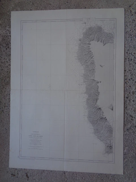 CARTE MARINE  Guadeloupe Côte sous le vent De la pointe du Vieux Fort à Allègre