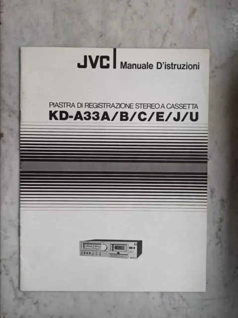JVC KD-A33 A/B/C/E/J/U  Manuale originale piastra registrazione a cassette KDA33