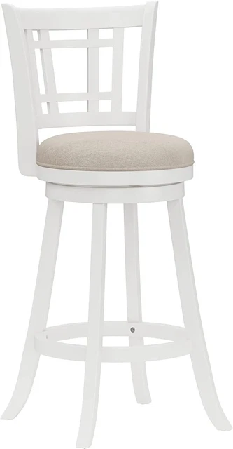 Hillsdale Fairfox Swivel Bar Stool, Barstool, White Barstool, White
