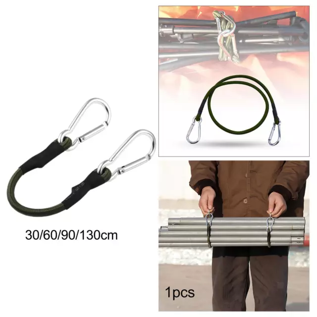 Bungee Cord with Carabiner Clip Elastic Rope Luggage Straps Portable Sturdy