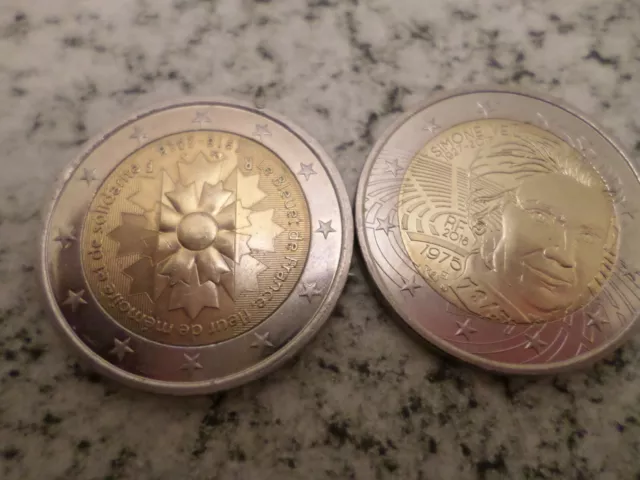 France - 2 commemorative 2 euro coins - dated 2018