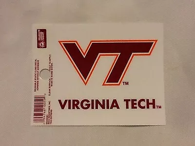 Virginia Tech Hokies Static Cling Sticker NEW!! Window or Car! 3x4 Inches