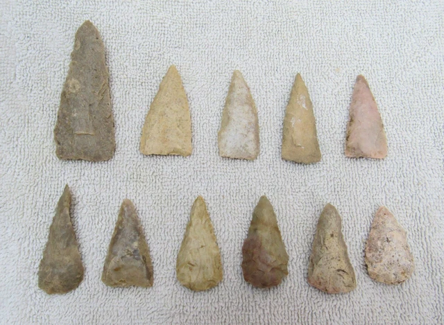 11 Ancient Stone Arrowhead Points Knife Blades Yavapai County Arizona Hohokam