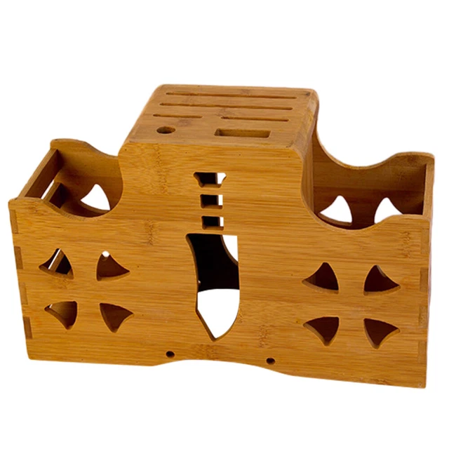 Soporte de corte de bambú cocina soporte de utensilio para encimera de cocina