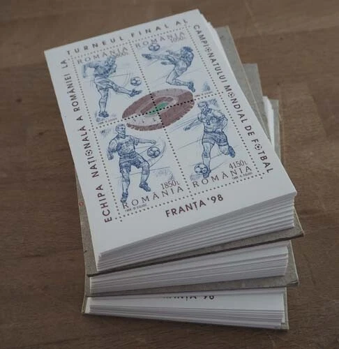1998 Rumänien; 300 Blocks Fußball-WM, postfrisch/MNH, Bl. 310, ME 1200,-