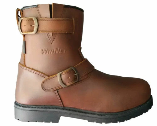 Bottes Chaussures en cuir pour de moto custom en cuir avec les avec protections