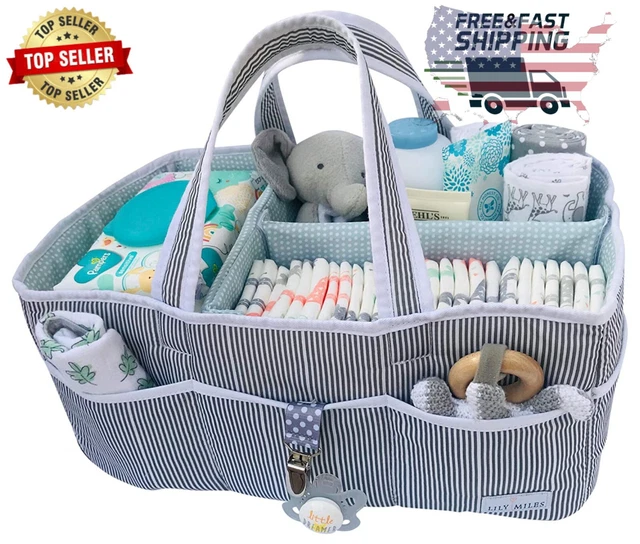 Baby Diaper Caddy Large Organizer Bag Boy- Girl - Shower Gift - Nursery - Travel