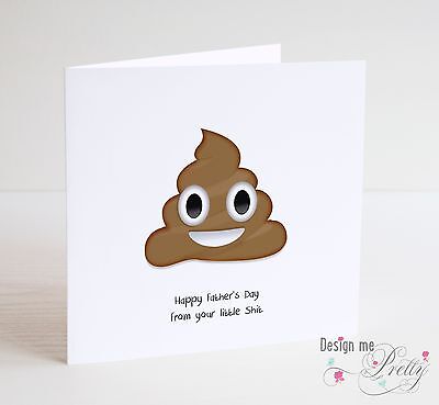 FUNNY Emoji Padri giorno Card-dal tuo piccolo SH # T-figlio figlia Daddy