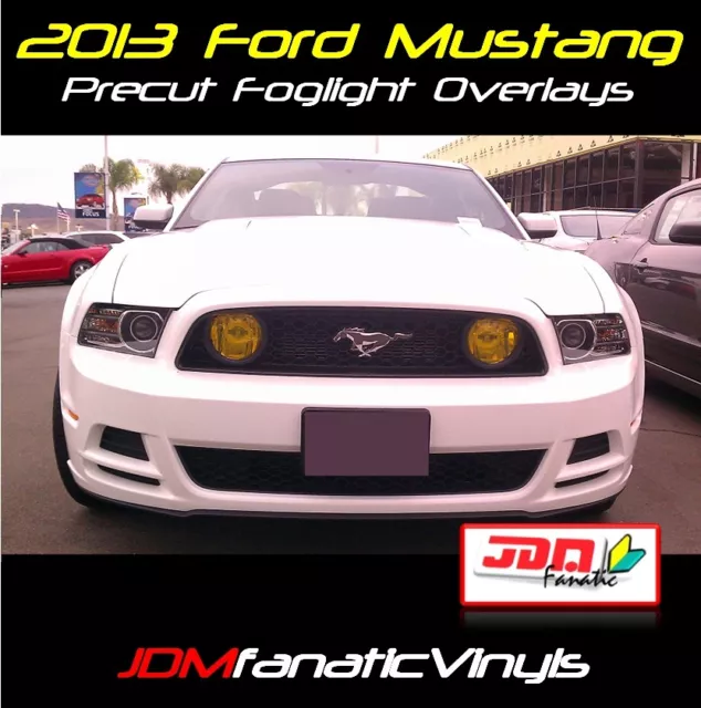 13-14 Mustang GT Fog Light Yellow Overlays Tint Vinyl Film JDM DRL EDM SVT