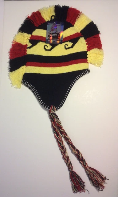 Mohawk Winter Hat Helmet Thermo Fleece Lined Outdoor Sport Punk Hippie Unisex