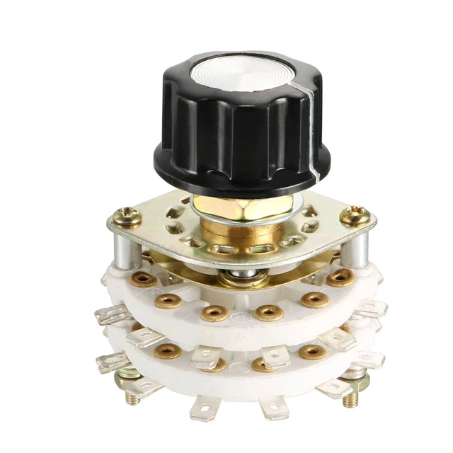 2P11T 2 Pole 11 Throw 2Deck Band Channel Rotary Switch Selector with Knob