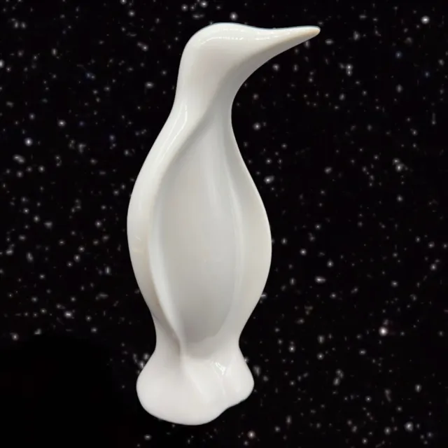 Vintage Naaman Israel White Porcelain Penguin Figurine Judaica 6”T 2.25”W