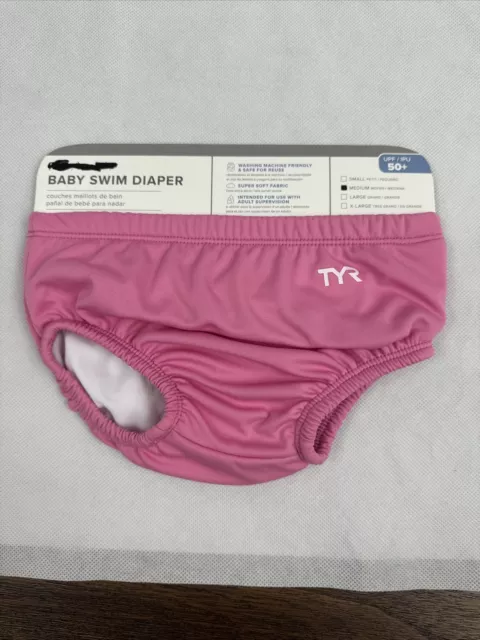 NWT Pottery Barn Kids TYR Baby Girls Medium 12 months Pink Swim Diaper UPF 50+