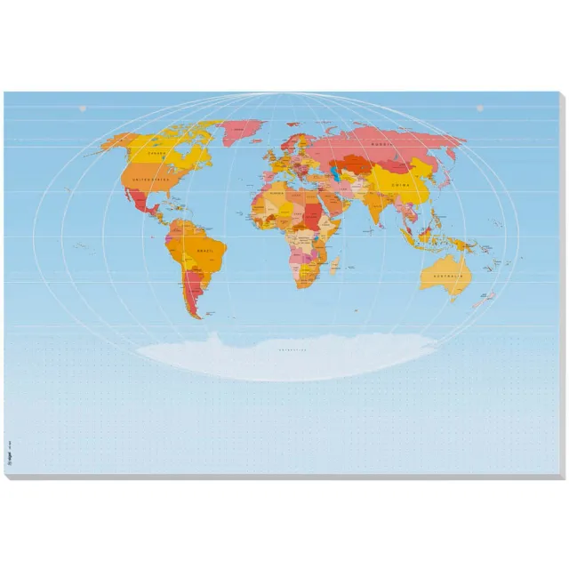 SIGEL Schreibtischunterlage Weltkarte ohne Kalendarium blau 30 Blatt