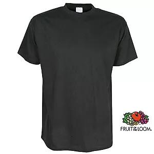 5 Stk. Herren T-Shirt schwarz Fruit of the Loom Haevy T Gr. L