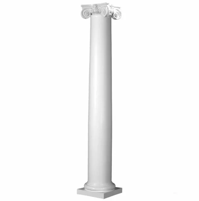 Fiberglass Smooth Tapered Column with Scamozzi Cap & Attic Base (Choose Size)