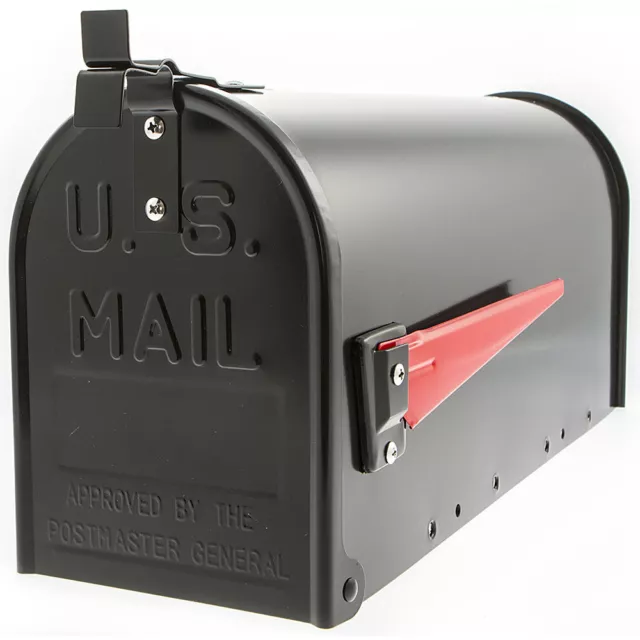 US Mailbox Weather Resistant Steel Post Box and US Mailbox Stand Black