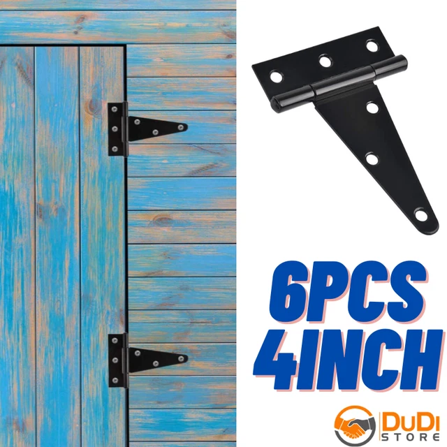 Best T Strap Shed Tee Hinges Gate Heavy Duty For Door Barn 6 Pcs 4 Inch Black