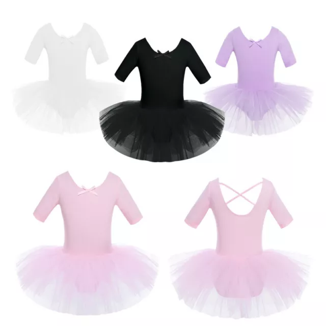 Kids Baby Girls Ballet Leotard Tutu Dress Ballerina Dancewear Gymnastics Skirt