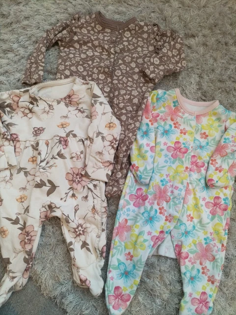 Bundle of Baby Girls Sleepsuit/ Babygrows 0-3 Months