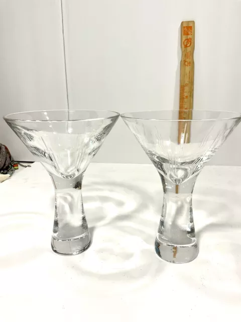 2 Vintage Etched ~ Black Stem Cocktail ~ Martini Glasses, Morgantown,  Baden, circa 1931, Unique Vintage Martini Glasses with Black Stem